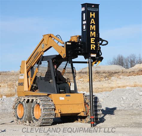 hammer skid steer post driver|post driver attachments.